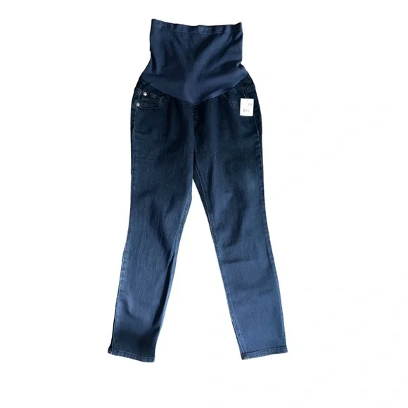 NWT Motherhood Maternity Indigo Blue Skinny Moulant Jeans - Size Petite Med 8/10 - Picture 2 of 12